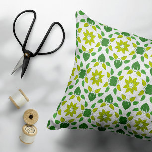 Leaf Pattern, Pattern Of Leaves, Green Leaves Decorative Cushion