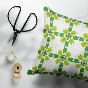Leaf Pattern, Pattern Of Leaves, Green Leaves Decorative Cushion