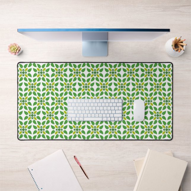 Leaf Pattern, Pattern Of Leaves, Green Leaves Desk Mat (Office 1)