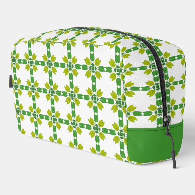 Leaf Pattern, Pattern Of Leaves, Green Leaves Dopp Kit (Right Corner)