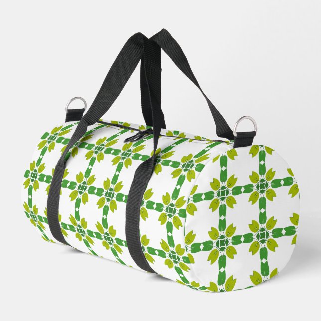Leaf Pattern, Pattern Of Leaves, Green Leaves Duffle Bag (Left Corner)