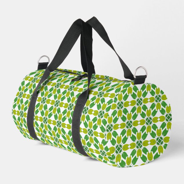 Leaf Pattern, Pattern Of Leaves, Green Leaves Duffle Bag (Left Corner)