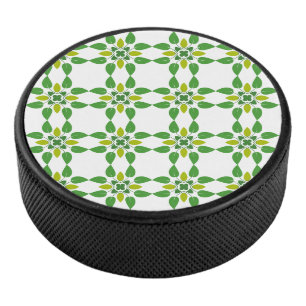 Leaf Pattern, Pattern Of Leaves, Green Leaves Hockey Puck