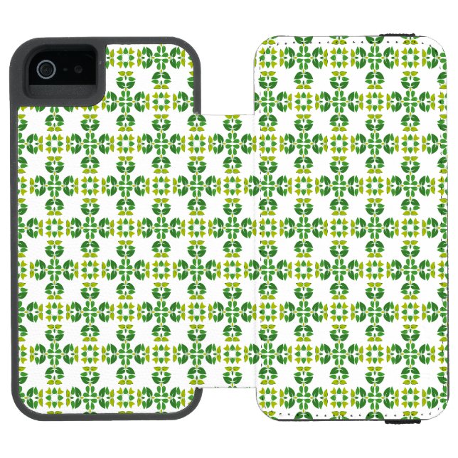Leaf Pattern, Pattern Of Leaves, Green Leaves Incipio iPhone Wallet Case (Folio Open)
