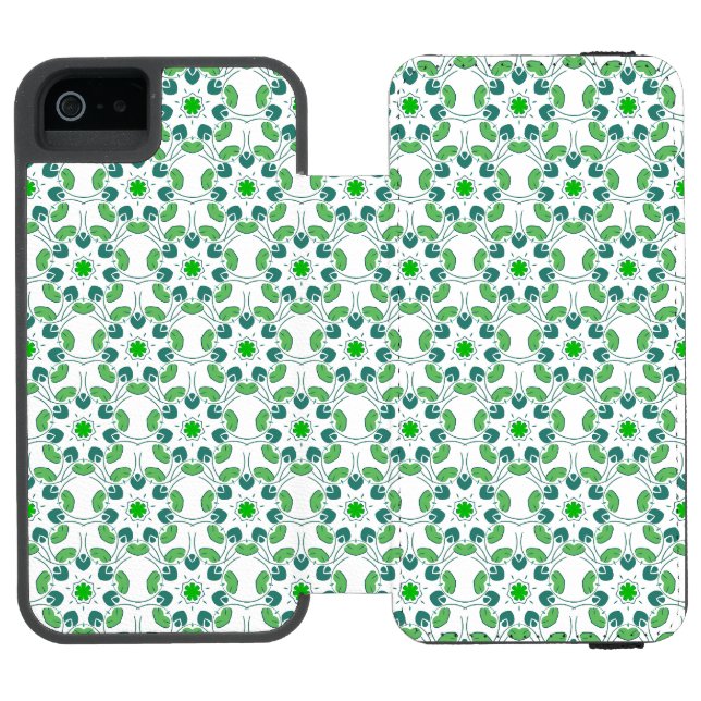 Leaf Pattern, Pattern Of Leaves, Green Leaves Incipio iPhone Wallet Case (Folio Open)