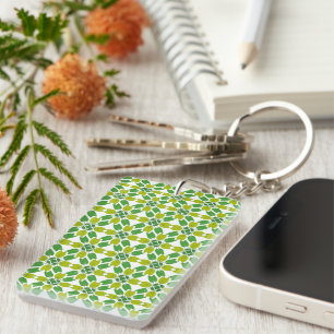 Leaf Pattern, Pattern Of Leaves, Green Leaves Key Ring