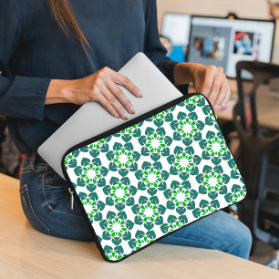 Leaf Pattern, Pattern Of Leaves, Green Leaves Laptop Sleeve