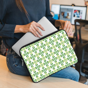 Leaf Pattern, Pattern Of Leaves, Green Leaves Laptop Sleeve