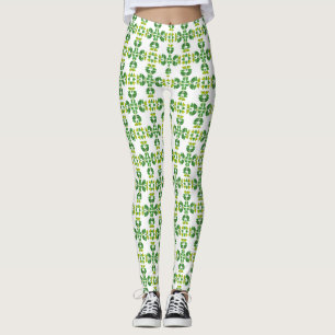 Leaf Pattern, Pattern Of Leaves, Green Leaves Leggings