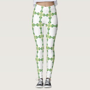 Leaf Pattern, Pattern Of Leaves, Green Leaves Leggings