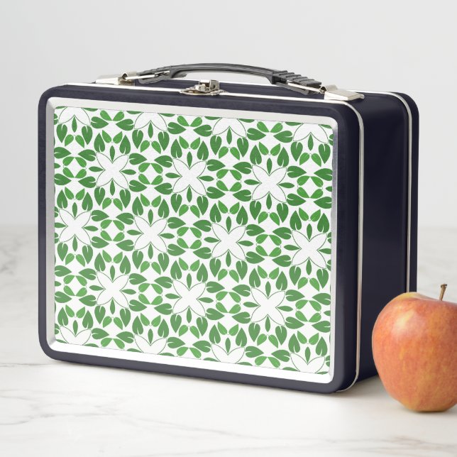 Leaf Pattern, Pattern Of Leaves, Green Leaves Metal Lunch Box (In Situ)