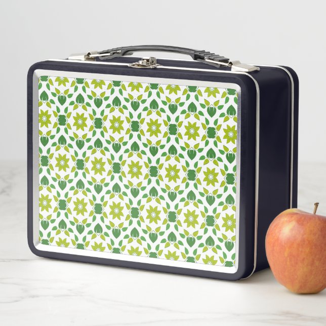 Leaf Pattern, Pattern Of Leaves, Green Leaves Metal Lunch Box (In Situ)