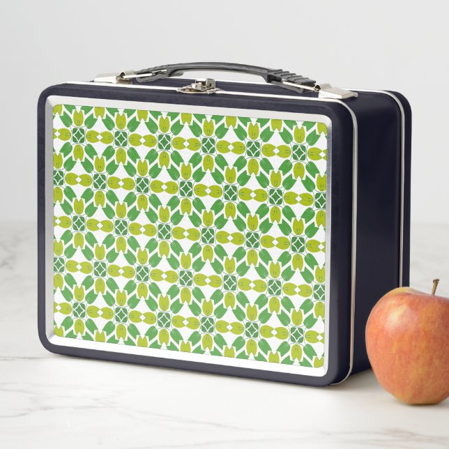 Leaf Pattern, Pattern Of Leaves, Green Leaves Metal Lunch Box (In Situ)