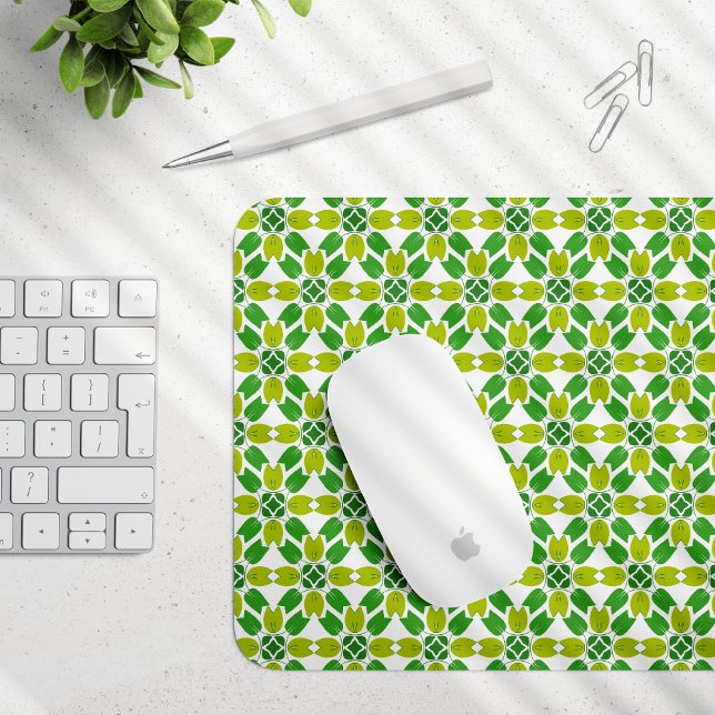Leaf Pattern, Pattern Of Leaves, Green Leaves Mouse Pad (Creator Uploaded)