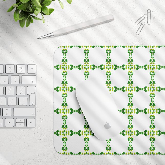 Leaf Pattern, Pattern Of Leaves, Green Leaves Mouse Pad (Creator Uploaded)