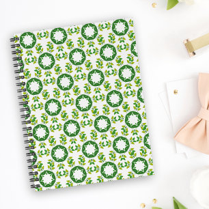 Leaf Pattern, Pattern Of Leaves, Green Leaves Notebook