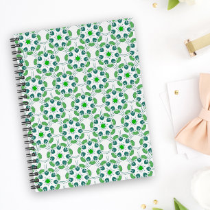 Leaf Pattern, Pattern Of Leaves, Green Leaves Notebook