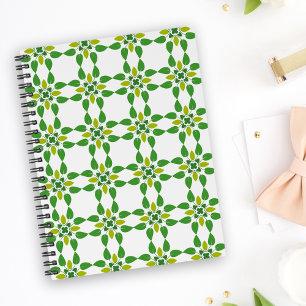 Leaf Pattern, Pattern Of Leaves, Green Leaves Notebook