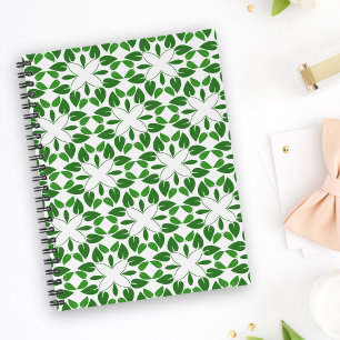 Leaf Pattern, Pattern Of Leaves, Green Leaves Notebook