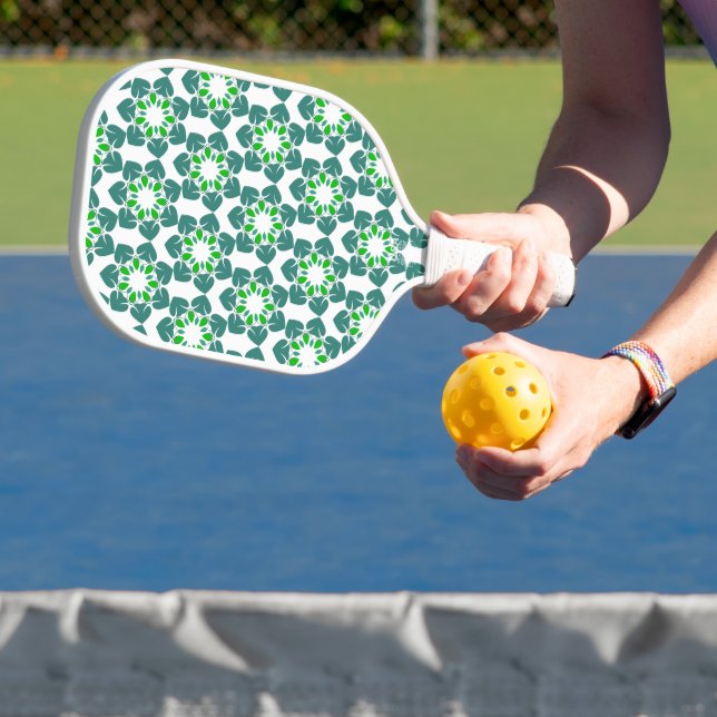 Leaf Pattern, Pattern Of Leaves, Green Leaves Pickleball Paddle (Insitu)
