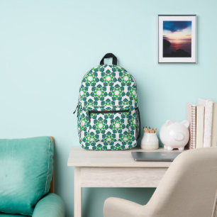 Leaf Pattern, Pattern Of Leaves, Green Leaves Printed Backpack