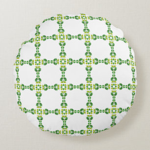Leaf Pattern, Pattern Of Leaves, Green Leaves Round Cushion