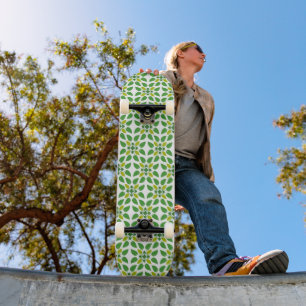 Leaf Pattern, Pattern Of Leaves, Green Leaves Skateboard