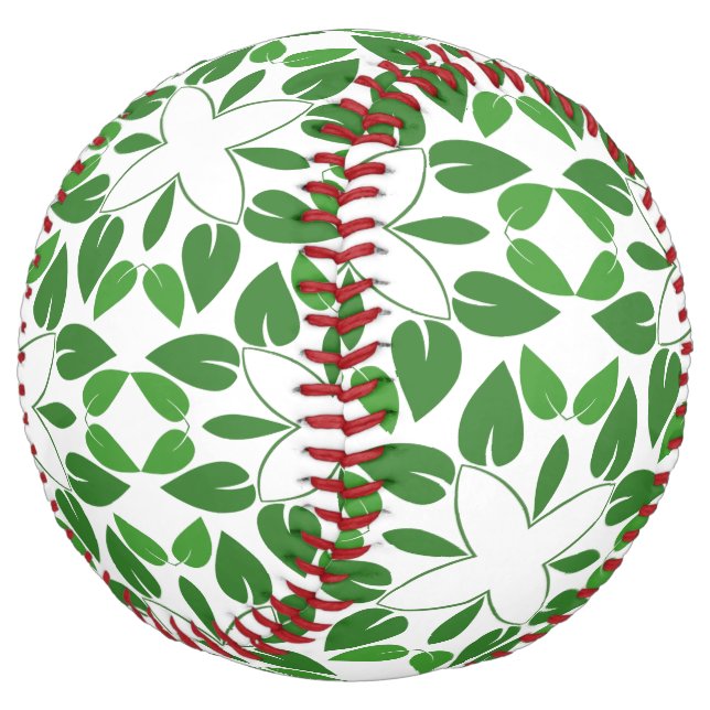 Leaf Pattern, Pattern Of Leaves, Green Leaves Softball (Angled)