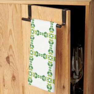 Leaf Pattern, Pattern Of Leaves, Green Leaves Tea Towel