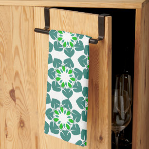 Leaf Pattern, Pattern Of Leaves, Green Leaves Tea Towel