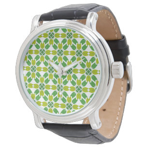 Leaf Pattern, Pattern Of Leaves, Green Leaves Watch