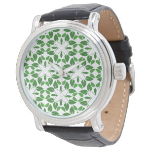 Leaf Pattern, Pattern Of Leaves, Green Leaves Watch