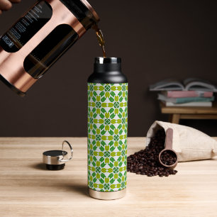 Leaf Pattern, Pattern Of Leaves, Green Leaves Water Bottle