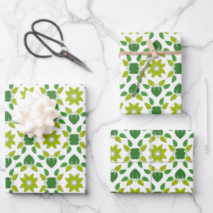 Leaf Pattern, Pattern Of Leaves, Green Leaves Wrapping Paper Sheet