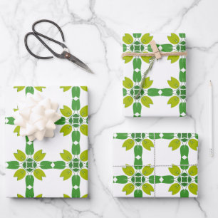 Leaf Pattern, Pattern Of Leaves, Green Leaves Wrapping Paper Sheet