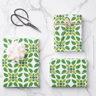 Leaf Pattern, Pattern Of Leaves, Green Leaves Wrapping Paper Sheet