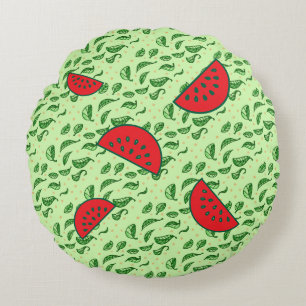 Leaf Pattern Round Cushion