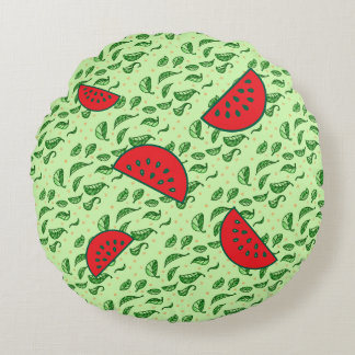 Leaf Pattern Round Cushion