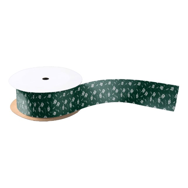 leaf pattern satin ribbon (Spool)