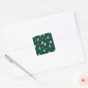 leaf pattern square sticker