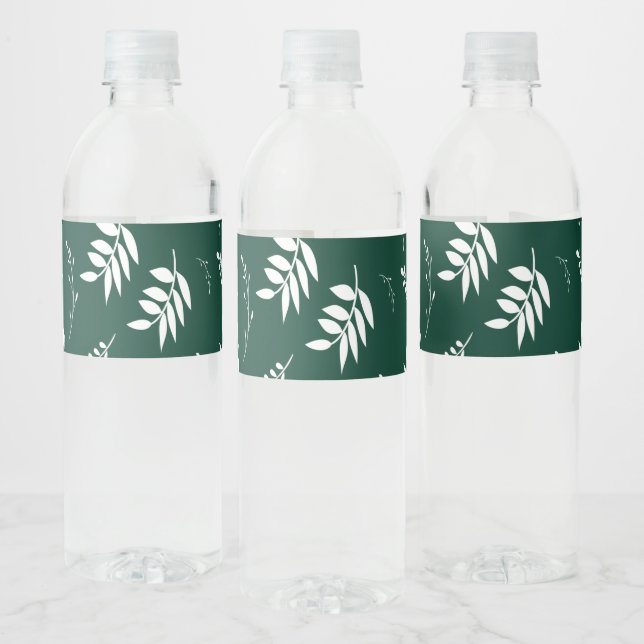 leaf pattern water bottle label (Bottles)