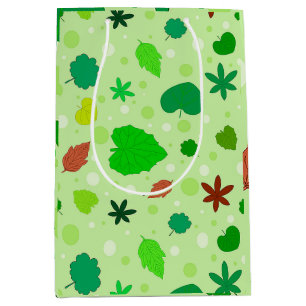 Leaf Pattern with Various Shapes and Colors Medium Gift Bag