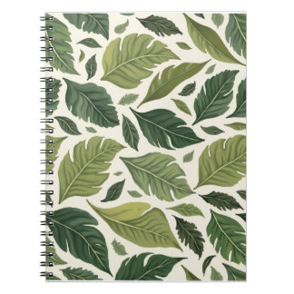 leaf-patterned notes notebook
