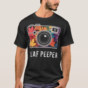 Leaf Peeper Camera Autumn Foliage Maple Fall Leaf T-Shirt