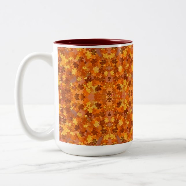 Leaf Pile Two-Tone Coffee Mug (Left)