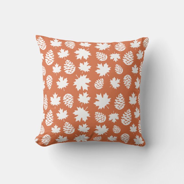 Leaf & Pine Cone Cushion (Front)