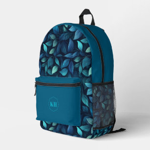 Leaf Print Backpack Botanical Pattern School Bac