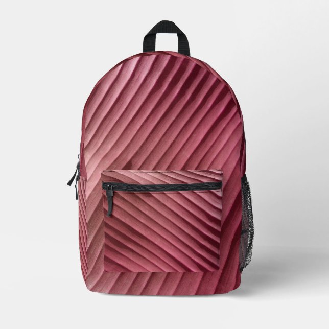Leaf Red Diagonal Backpack  (Front)