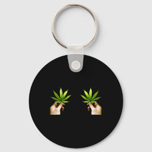 Leaf S Breast Funny Pot Weed Leaves Christmas Biki Key Ring