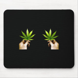 Leaf S Breast Funny Pot Weed Leaves Christmas Biki Mouse Pad